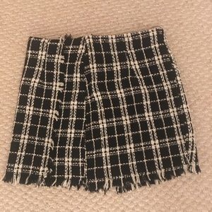 woven plaid skirt